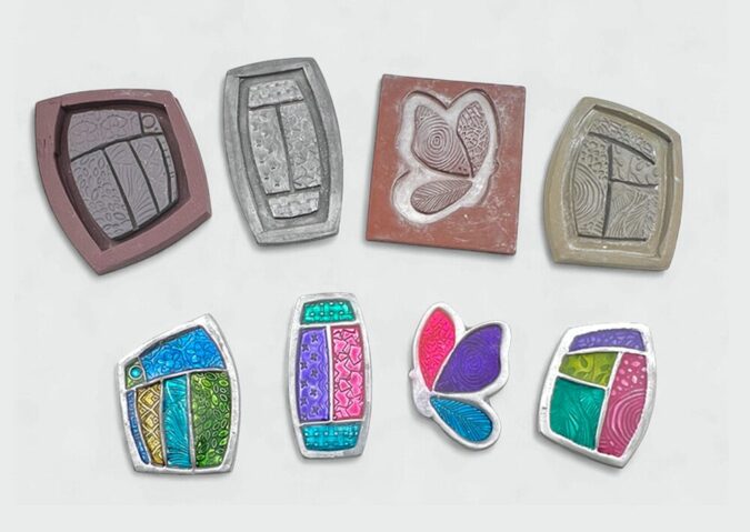 Faux Champlevé Enamel Jewelry in Polymer Clay