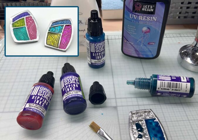 Faux Champlevé Enamel Jewelry in Polymer Clay