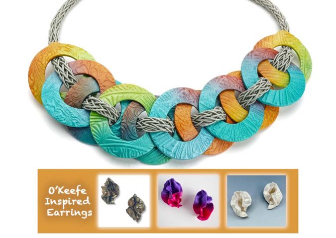 Colorful Woven Chain Link Necklace from Polymer Clay